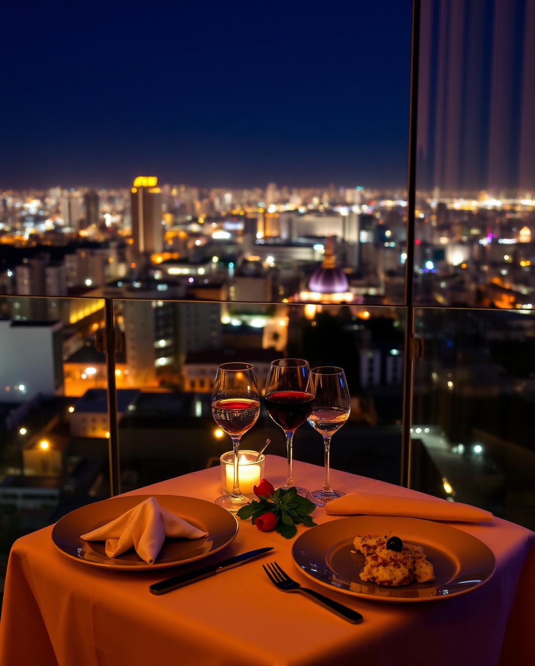 Jantar romântico no Terraço Itália com vista panorâmica de São Paulo